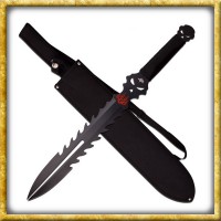 Kurzes Fantasy Schwert mit schwarz/roter Flamme