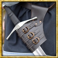 Verstellbarer Schwerthalter aus braunem Leder
