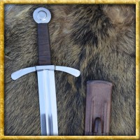 Kreuzritter Schwert mit Scheibenknauf für Schaukampf